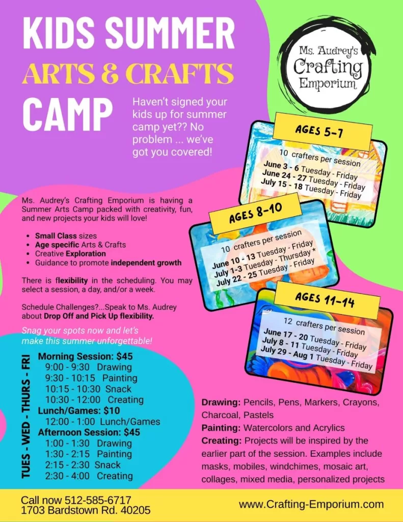 KIDS Summer Arts & Crafts Camps