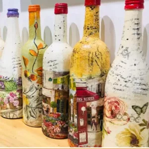 Decoupage Bottle Art