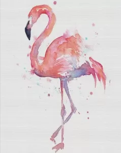 Pink Flamingo Watercolor painting